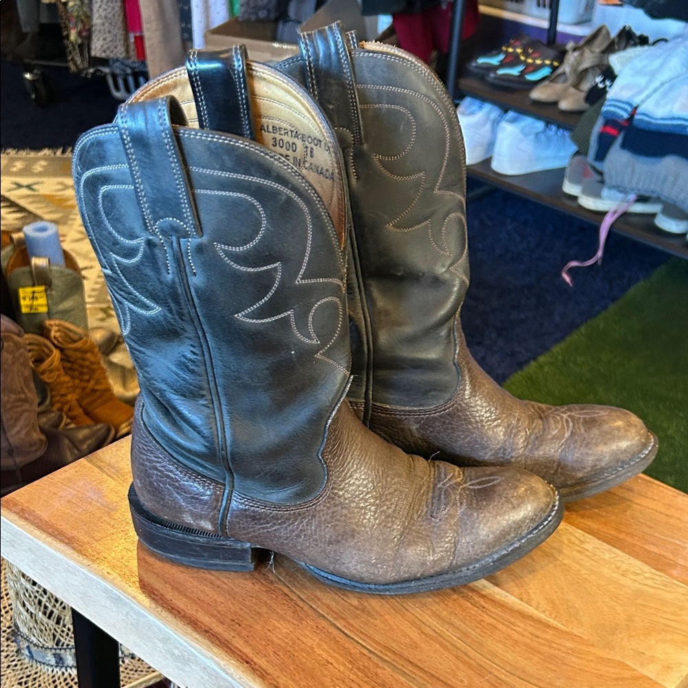 Men's Brown Leather Cowboy Boots